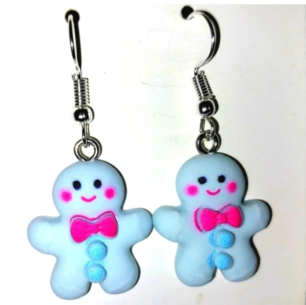 Blue Holiday Hand CRAFTED Dangle Earrings For Adults And Kids